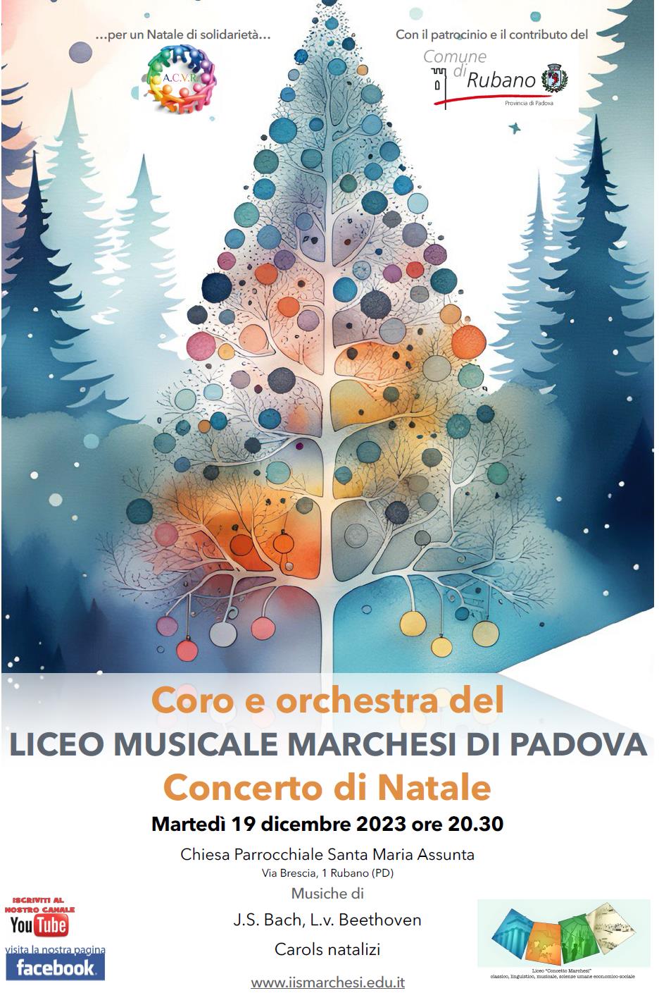Locandina dell'evento Concerto di Natale- Orchestra e coro del Liceo musicale C. Marchesi
