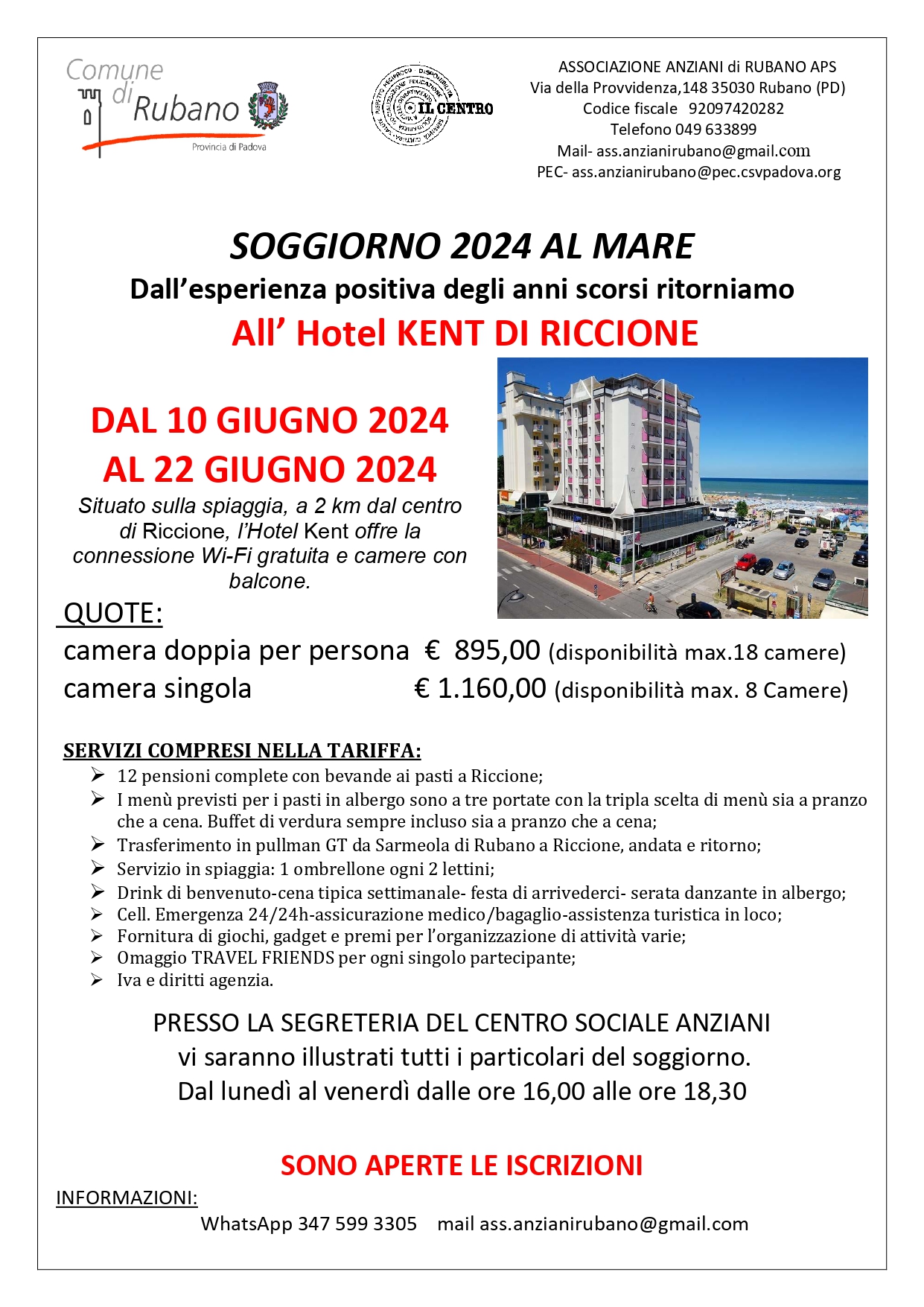 Locandina dell'evento Soggiorno estivo al mare 2024